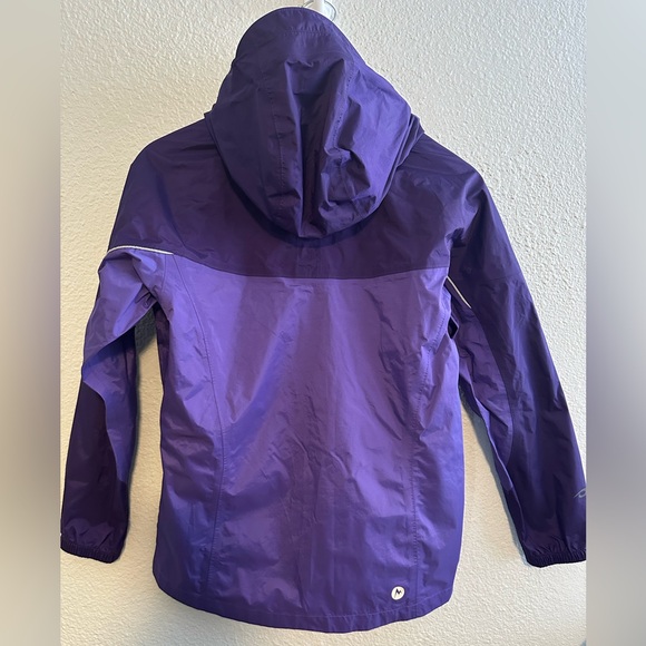 Marmot Girls Purple Lightweight Rolled Up Hooded Jacket Size XL - Picture 2 of 12